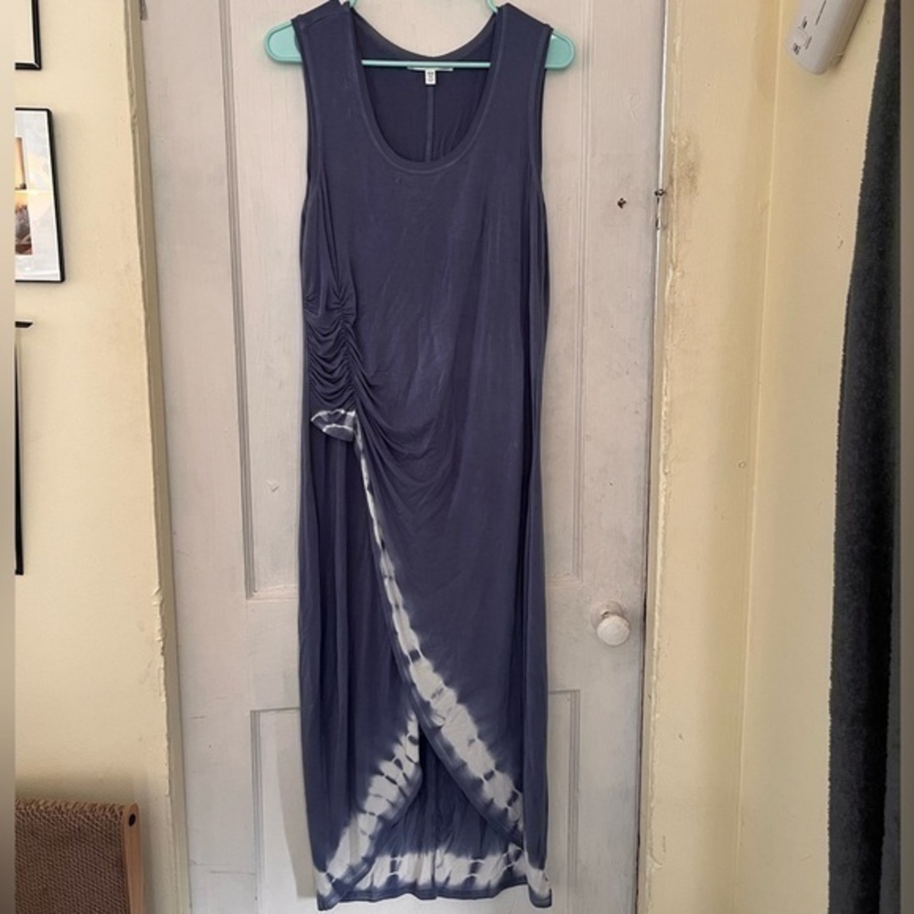 Seven7 Blue and White Cascade Maxi Dress Medium